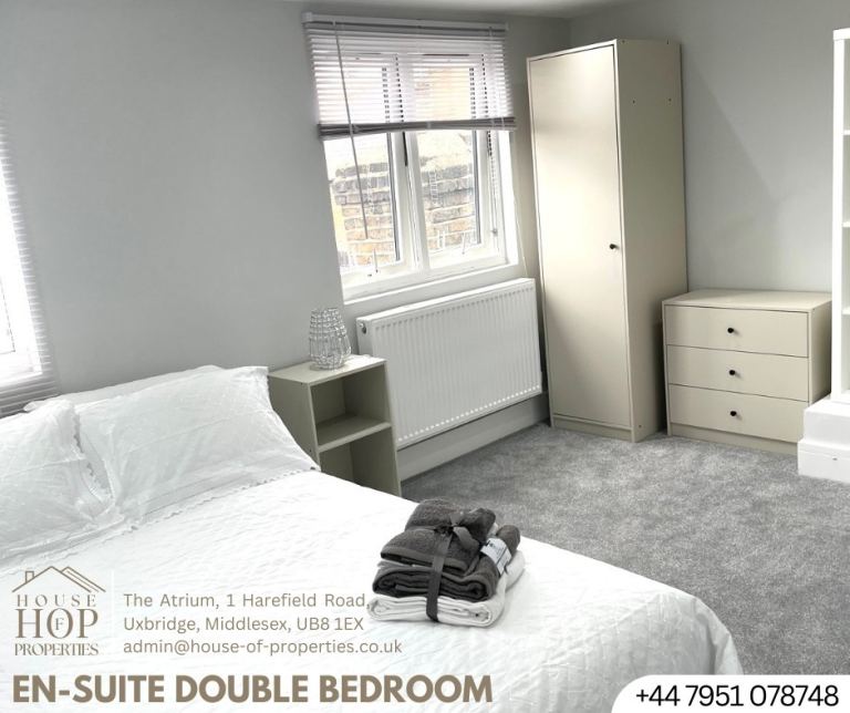 EN-SUITE ROOM IN UXBRIDGE 2-4 MINS TO UXBRIDGE HIGH ST £1,150 per month INCLUDING BILLS*