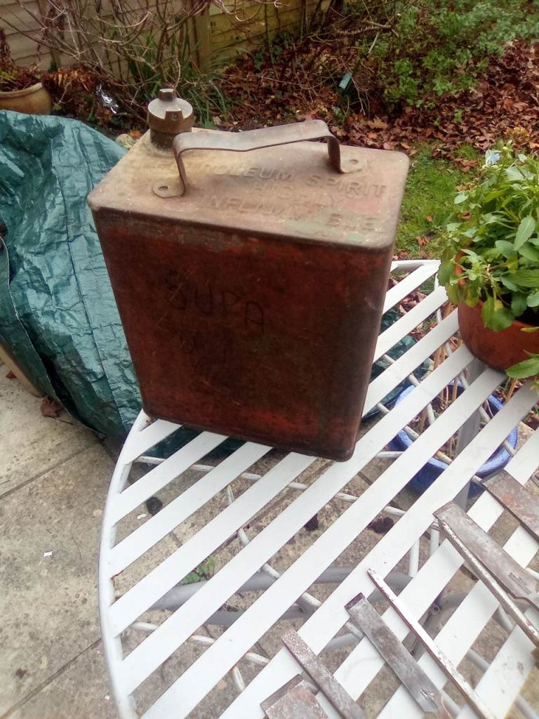 Vintage petrol can with brass cap