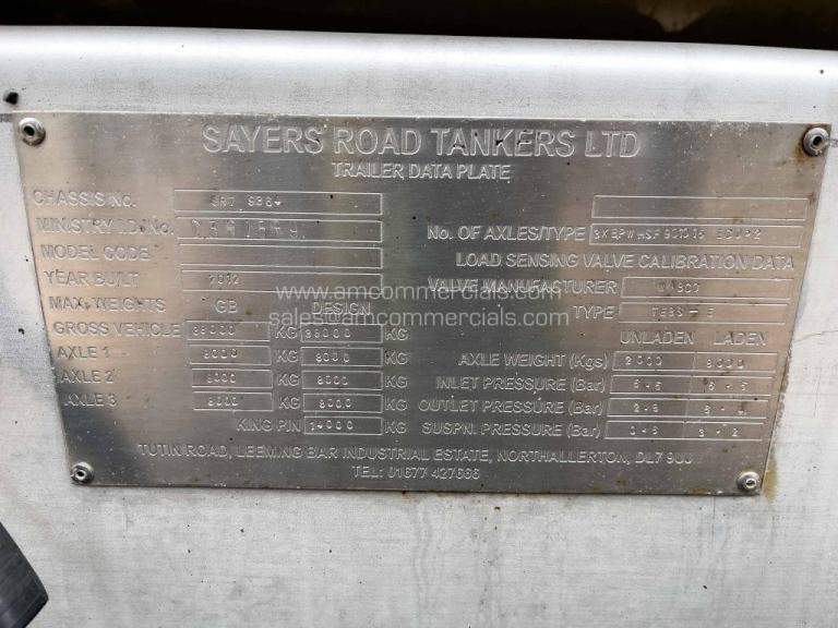 SAYERS MILK TANKER 29,000L CAPACITY 