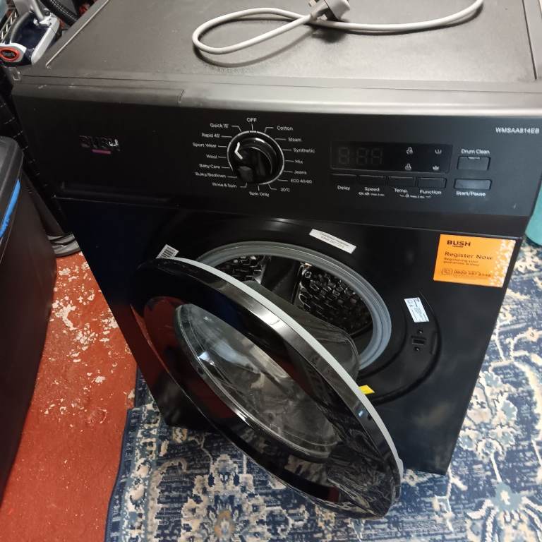 Bush black 8kg washing machine