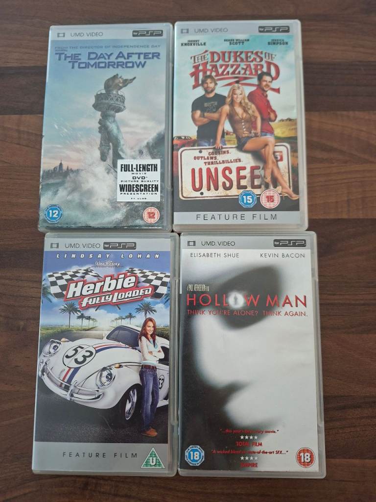 PSP UMD Films Bundle - The Day After Tomorrow, Dukes of Hazzard, Herbie, Hollow Man