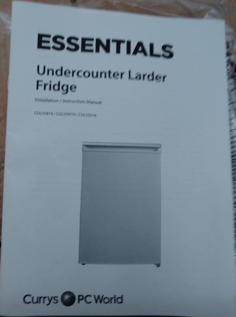 Essentials Under Counter Larder Fridge