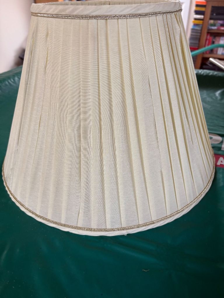 Cream Pleated Fabric Lampshade – Good Condition