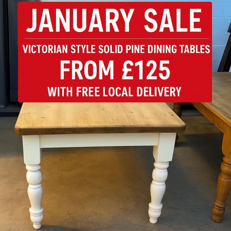 A SOLID BESPOKE PINE 6 SEATER COUNTRY/VICTORIAN STYLE DINING TABLE ,FARROW & BALL OFF WHITE,