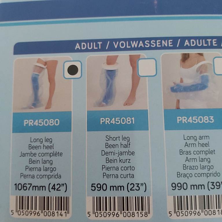 Brand new Cast and Bandage protector. Adult Long leg. RRP £19. 