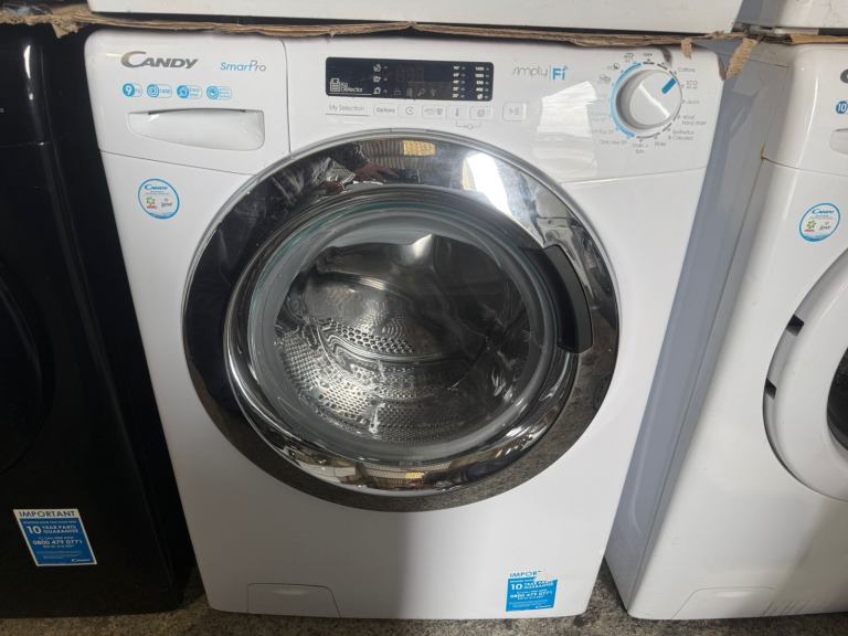 Candy washing machine in white 