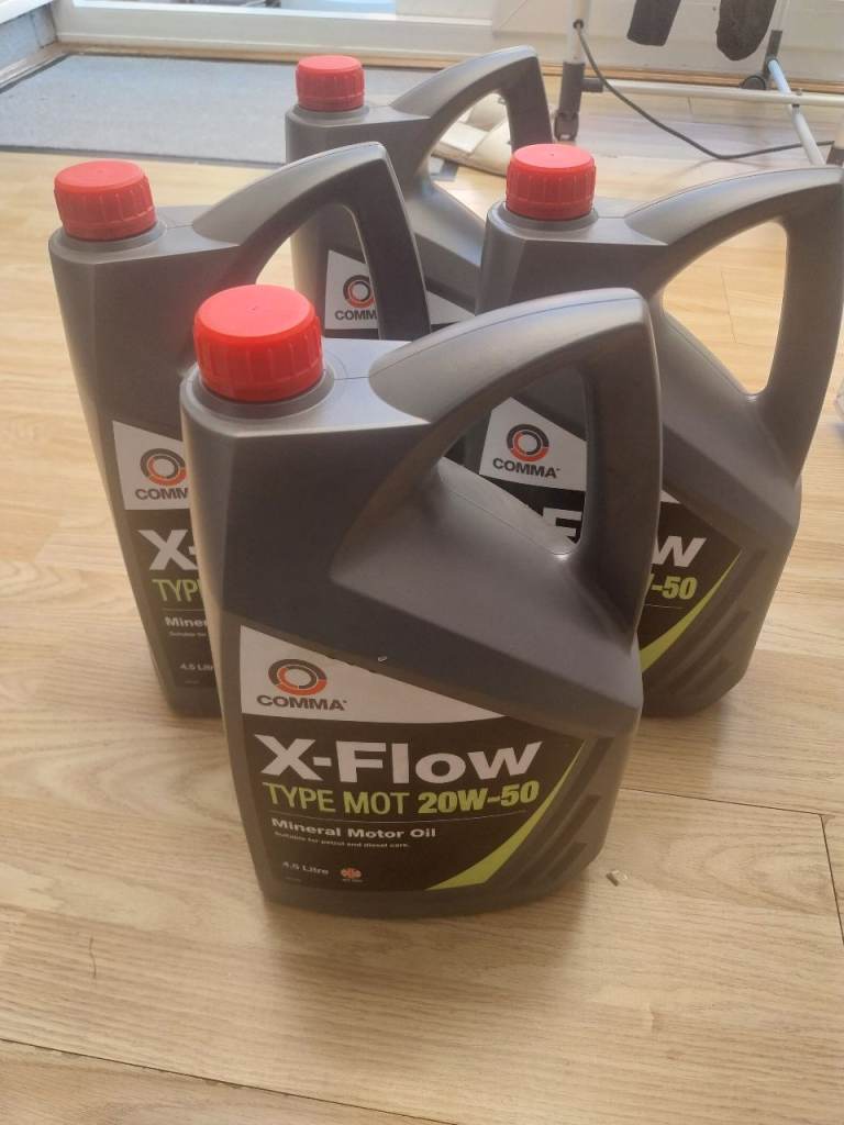 4 x 4.5 litre comma 20w50 mot mineral oil