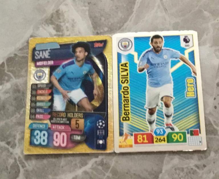 Football Trading Cards - Sane and Bernardo Silva
