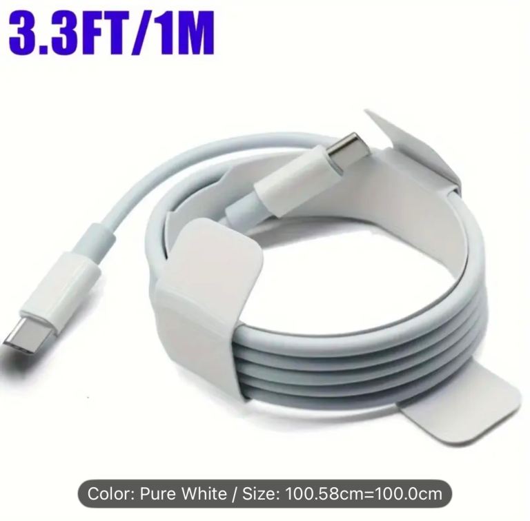 Double USB C to USB C Data Cable- Fast Charger Male to Male, PD to Type-C Super Fast Charging