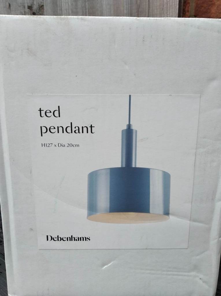 Ceiling PENDANT LAMP E14 28W Blue Light bulb LAMP TED Debenhams Ted pendant light