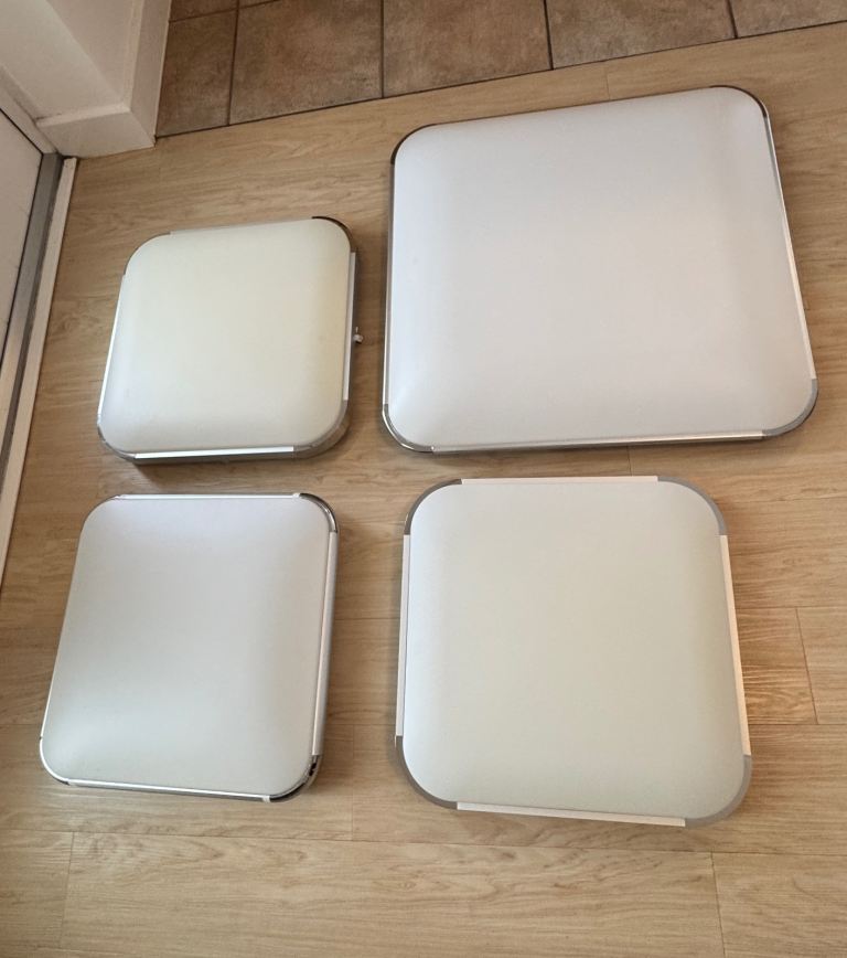 4 modern slimline square LED ceiling lights 