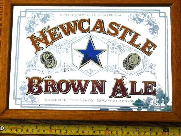Vintage Newcastle Brown Ale bar mirror 