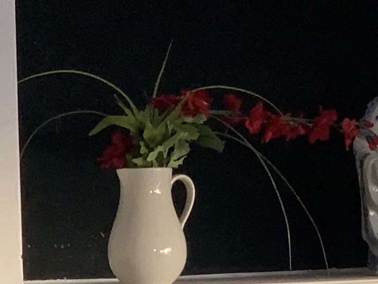 Ornament White Jug with Flowers 