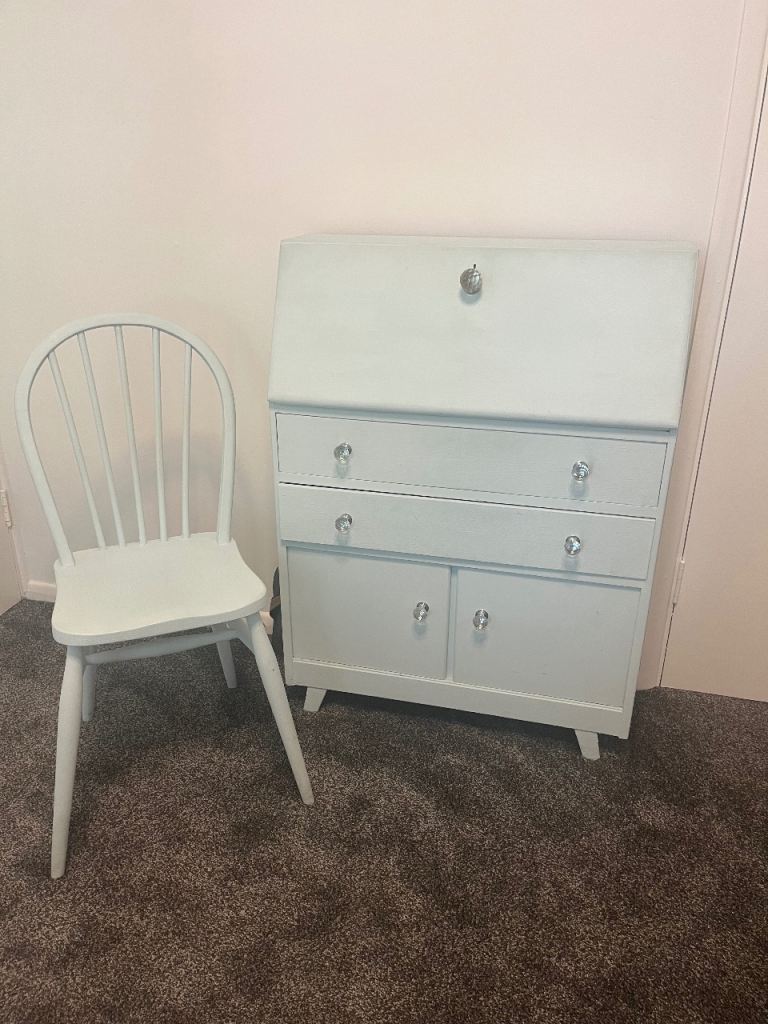 Bureau & Matching wooden chair