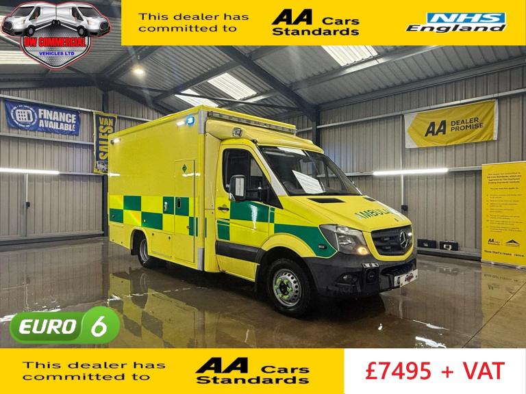 2015 Mercedes-Benz Sprinter 519 CDI MWB Automatic Ex-NHS Ambulance Service + VAT NA Diesel Automatic