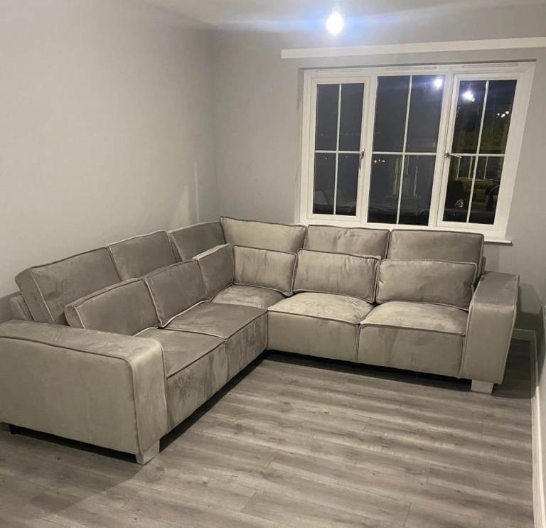 Curved Corner Sofa Cream ~ Free Home Delivery