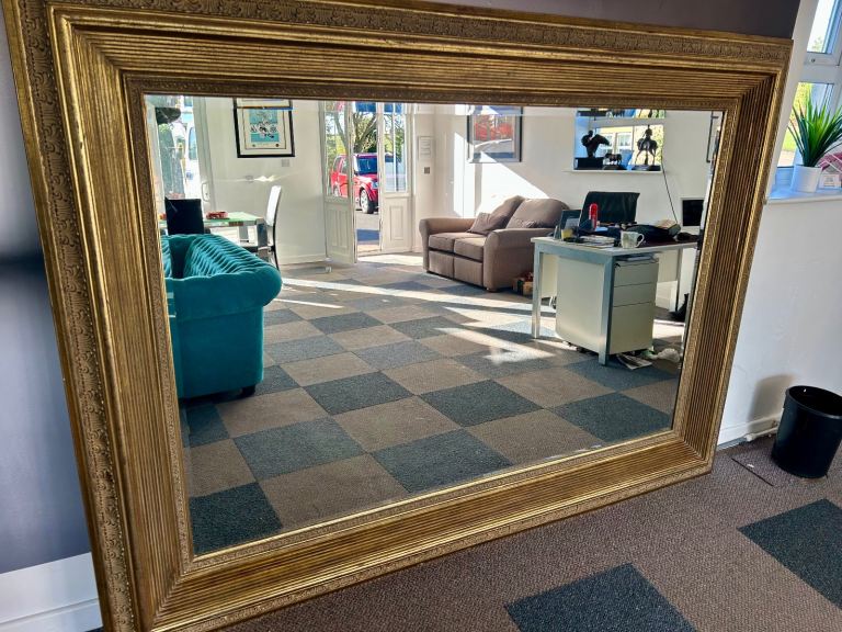 Large Ornate Gold Gilt Wall Mirror – 228.5 cm × 168 cm – Statement Piece