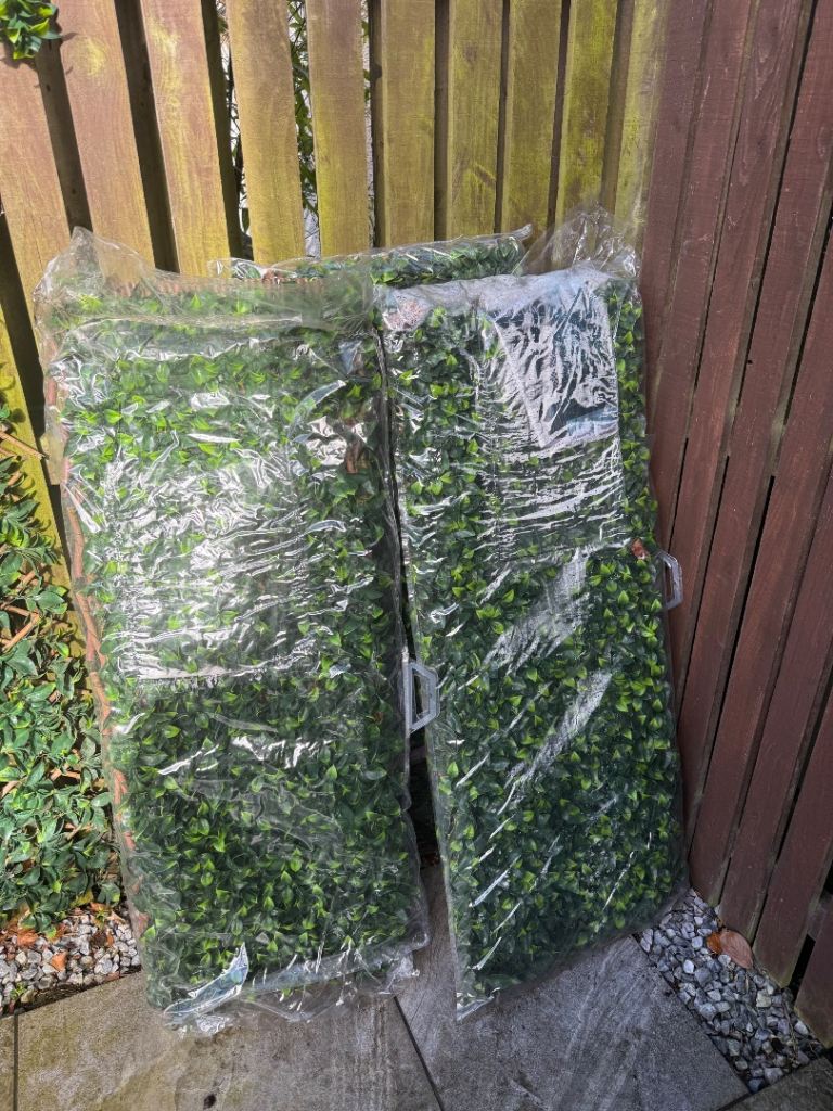 Green fencing panelling 