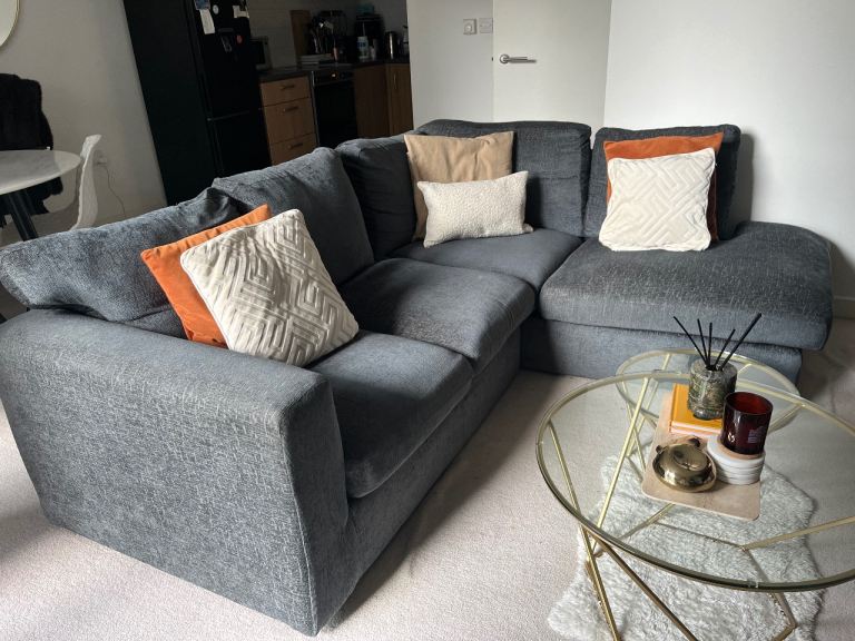 Grey Corner Sofa with Chaise – Good Condition