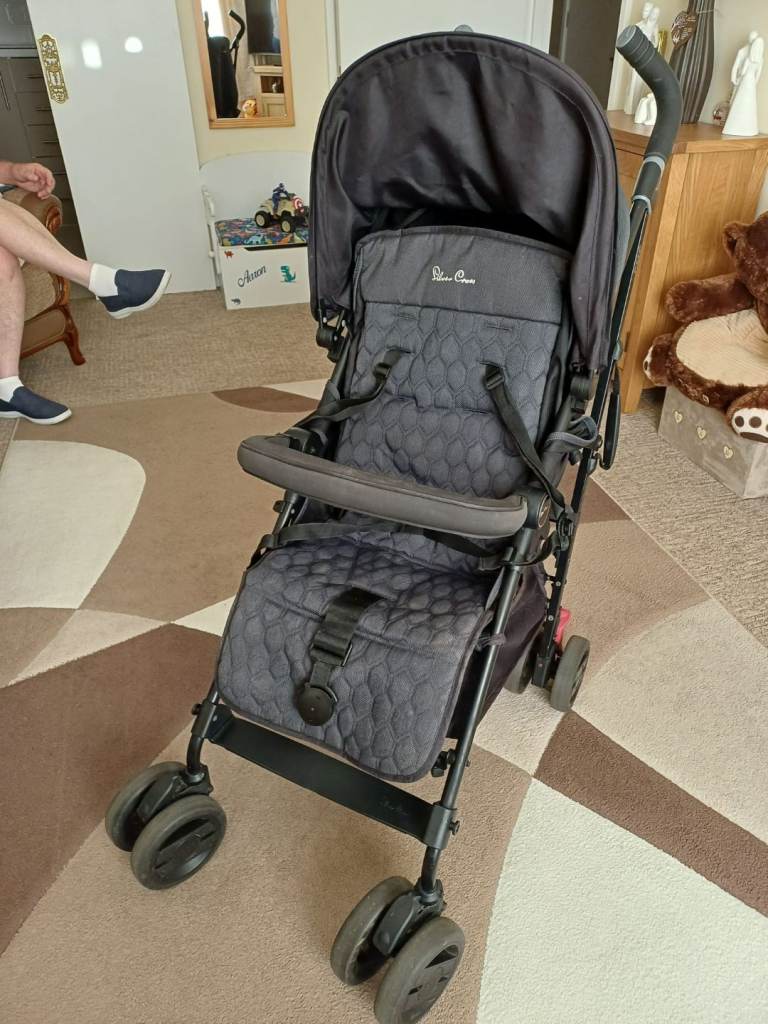 Silver Cross Pop Stroller - Black, Good Condition