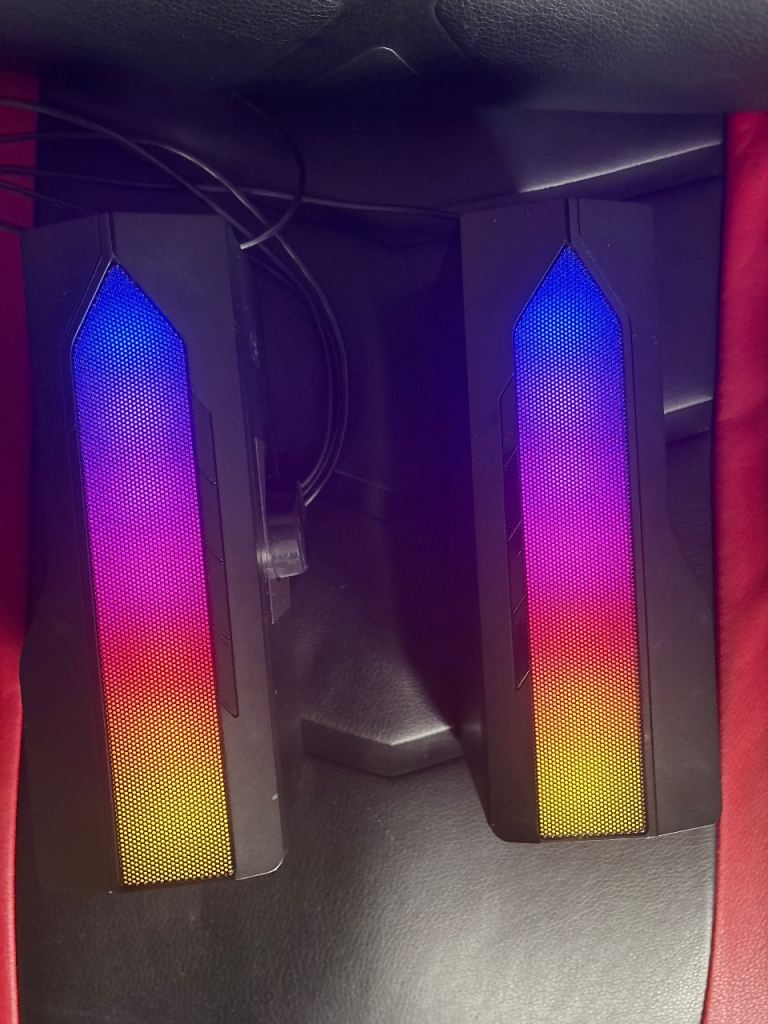 USB PC Speakers with RGB Lighting - Good Condition