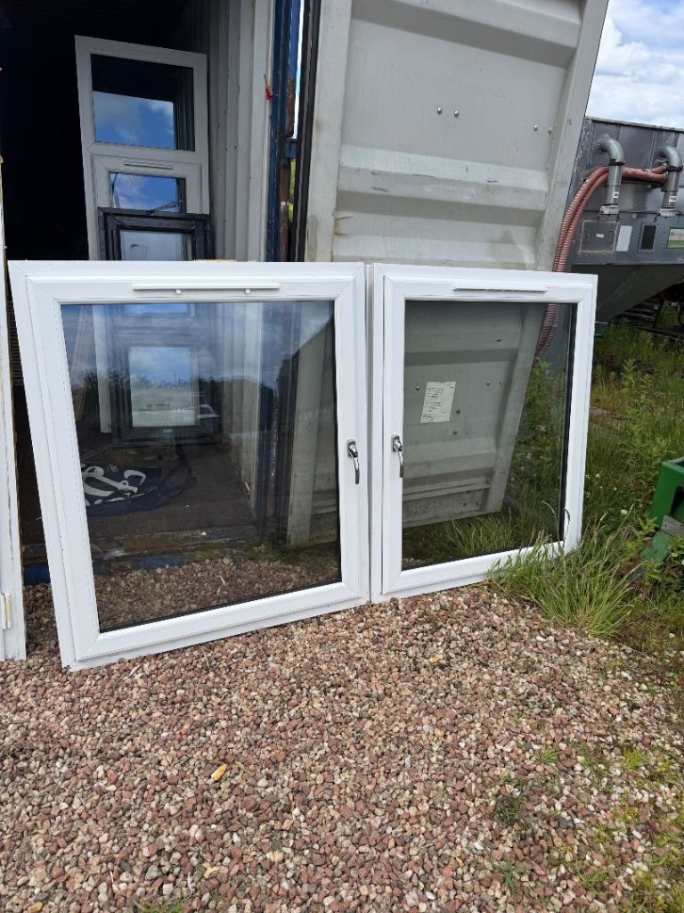 Two White PVC Double Glazed Windows – Good Condition