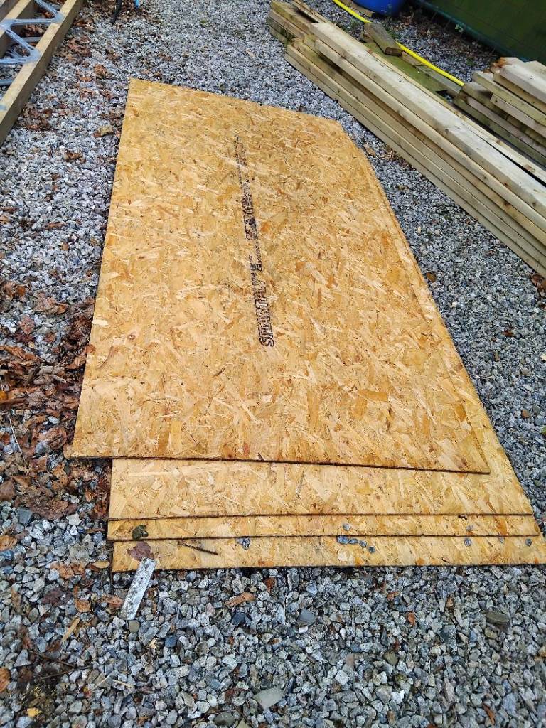4 no OSB Boards - Good Condition, Ready for Use 1.2m x 2.4m x9mm