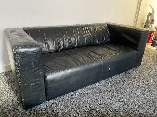 FREE FREE FREE - Leather 3 Seater Sofa