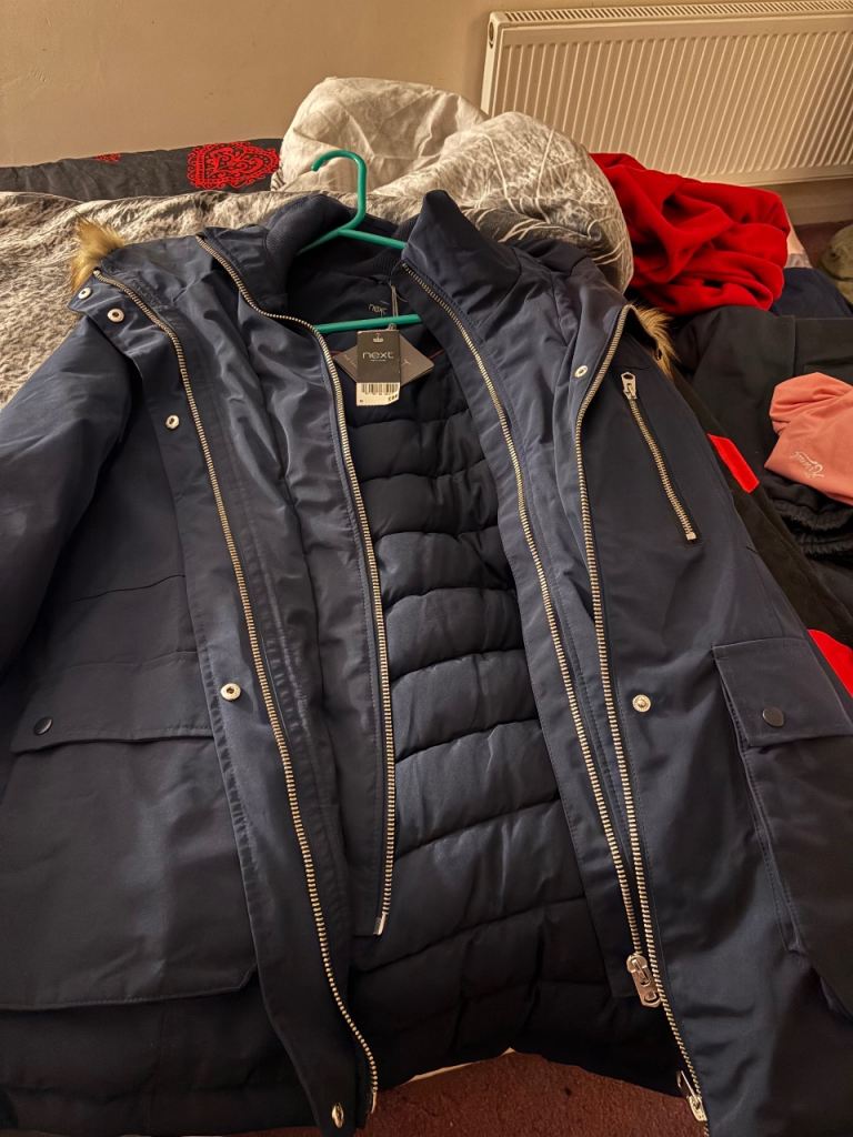 Navy parka coat
