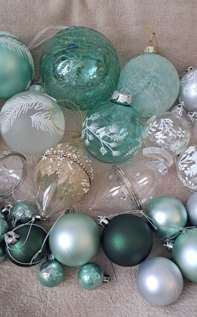 Pretty Glass and Plastic Christmas Tree Baubles