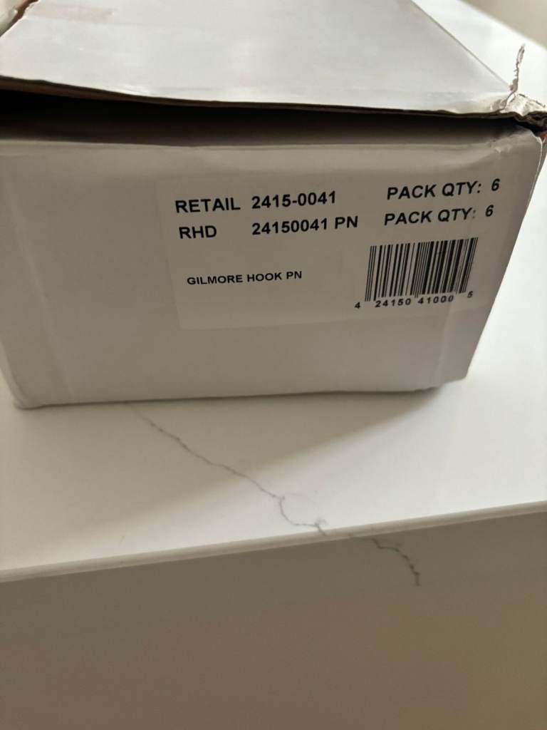 Restoration Hardware (RH) Gilmore Hooks - Polished Nickel – Set of 6 (six)