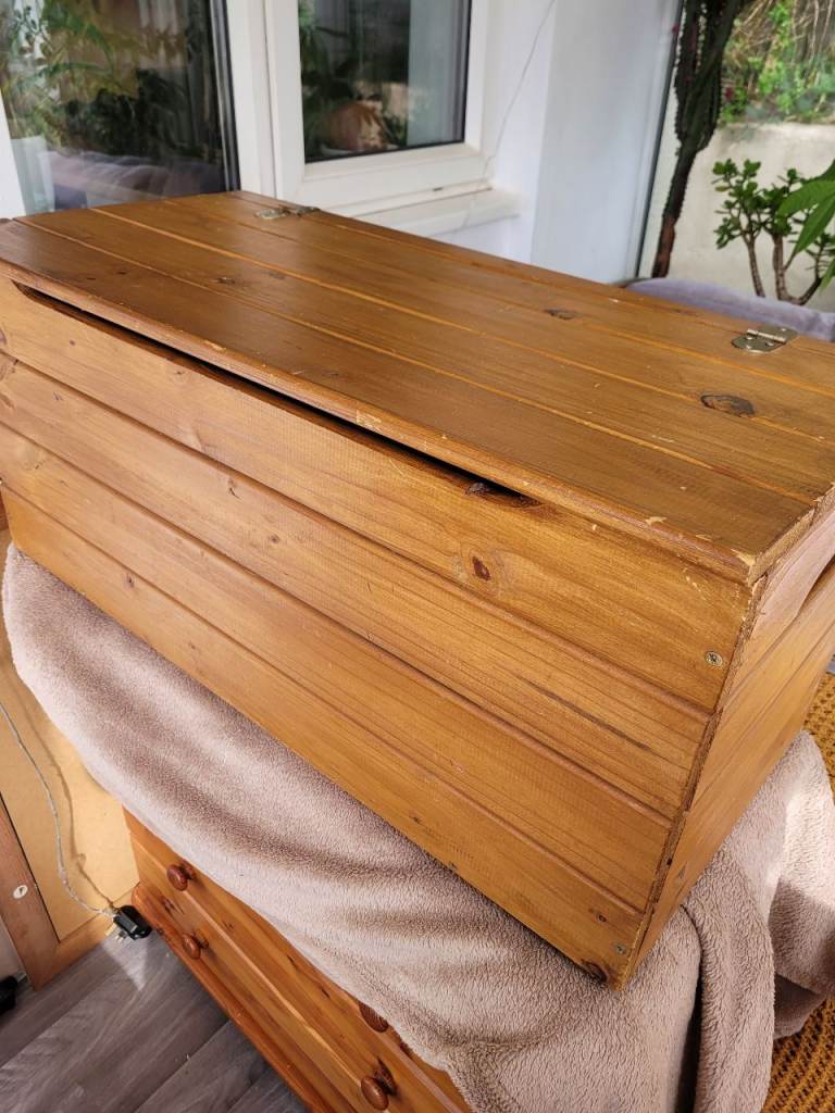 pine ottomon for blankets/toys etc