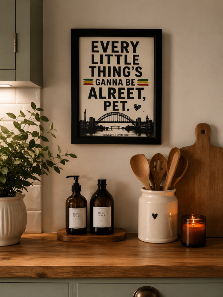 Every Little Thing’s Ganna Be Alreet, Pet – Framed Newcastle Print