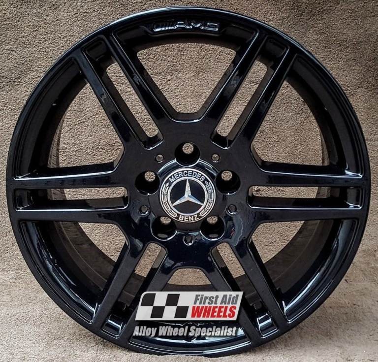 R139BG SWAP for Ours MERCEDES C CLASS W204 4X 17'' GENUINE AMG GLOSS BLACK ALLOY WHEELS