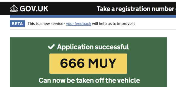 666 MUY Private Registration On Retention Paperwork and Plates Made up ready to go