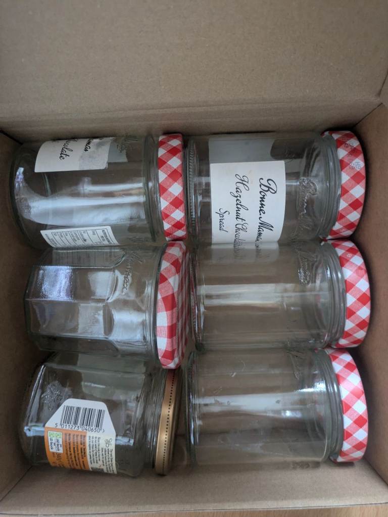 Empty Glass Jars with Lids – Good Condition, Various Sizes