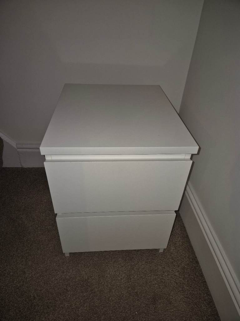 Ikea Malm 2 drawer set bedside drawers