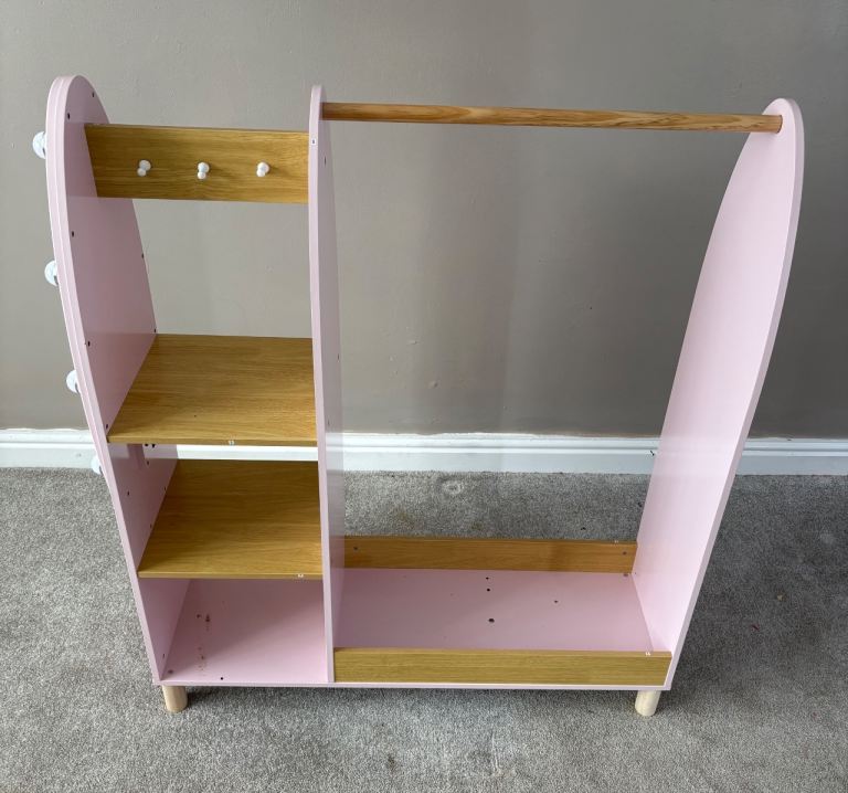 Deluxe Dress Up Rail - Battery operated LED Light-up Mirror & Storage Princess Pink, CAN DELIVER 