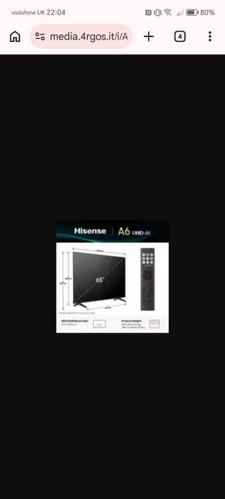 Hisense 65 Inch 4K Smart TV