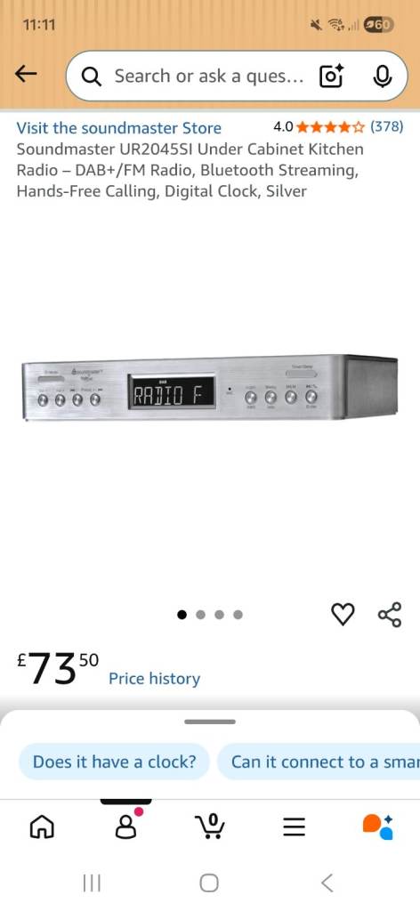 Soundmaster under cabinet radio 
