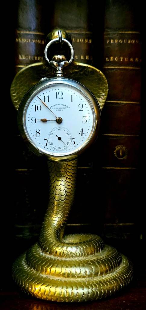 Egyptian tram driver's/ticket collectors pocket watch by Moeris and sold by O. Dusonchet, Cairo.