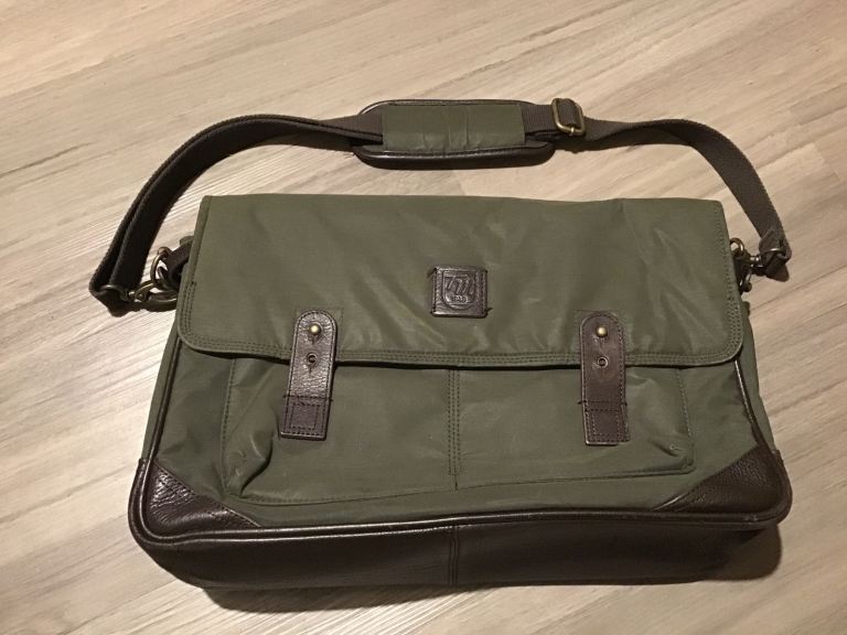 “Forrest” canvas and brown leather messenger bag from the famous Tom Morris St Andrews golf shop