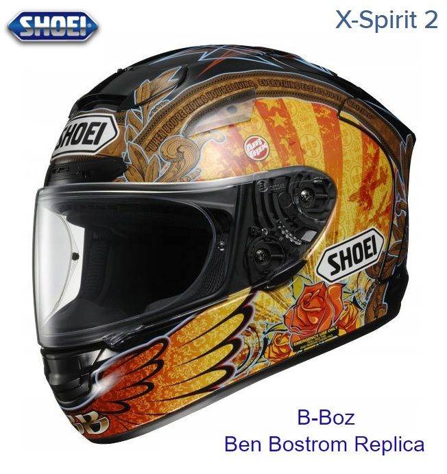 RARE #SHOEI X-SPIRIT 2 MOTORCYCLE HELMET - BEN BOSTRUM 'B-BOZ' - LARGE £300 #shoei #agv #hjc