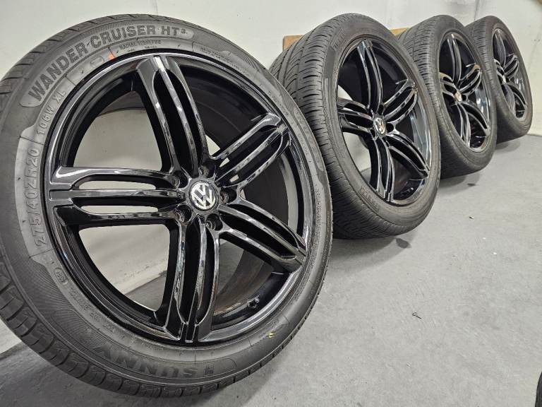 20" 5x120 VW Volkswagen T5 T6 Black Alloy wheels Tyres TRANSPORTER VAN CAMPER