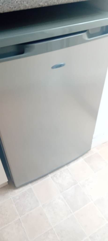 Silver under counter fridge