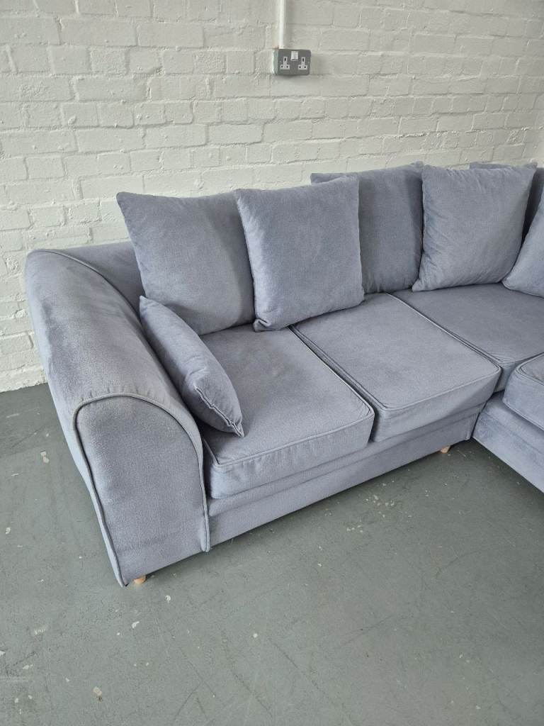 Abakus Direct Chicago Chaise Corner Sofa in Light Blue RRP £695 *FREE ...