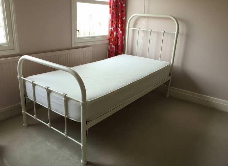 LIKE NEW: John Lewis white single metal bed frame