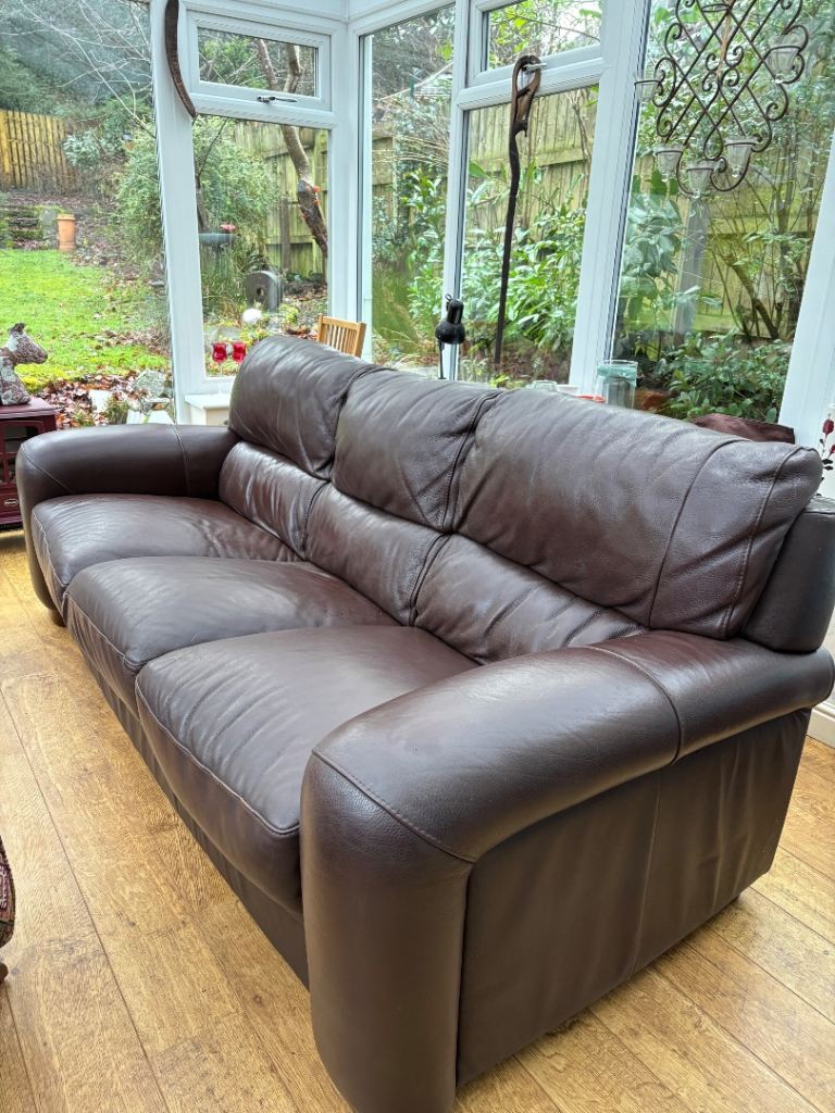 Three seater leather sofa