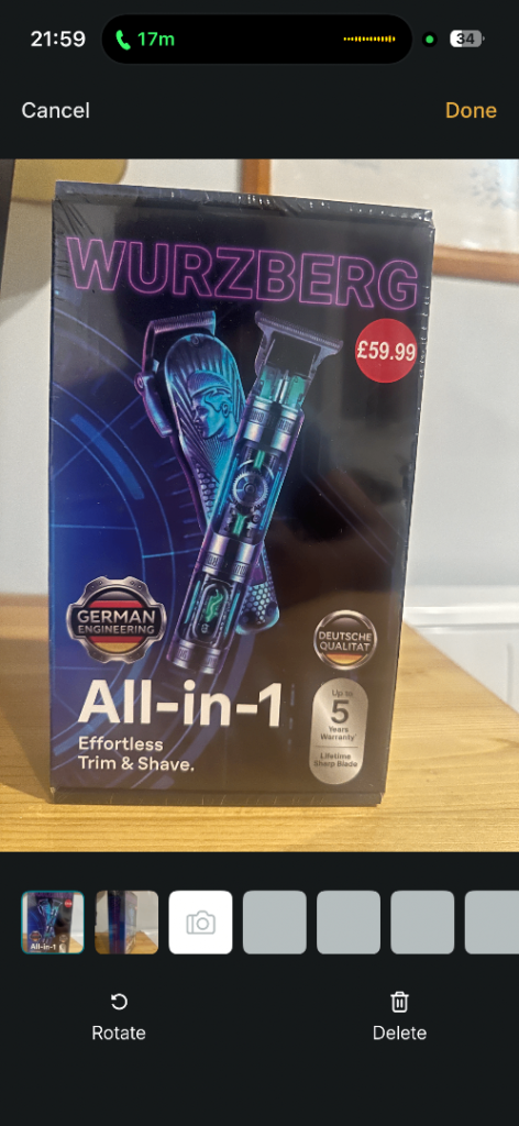 WURZBERG All-in-1 Trimmer and Shaver - Brand New