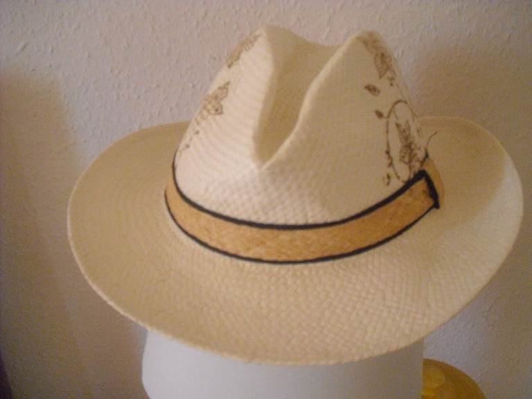 Girls Cream Straw Cowboy  style  summer  Hat 